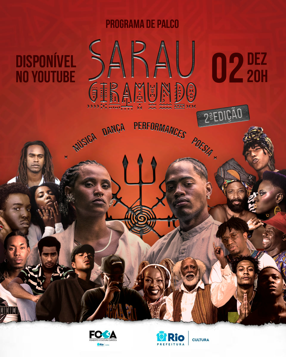 Original Sarau Giramundo poster featuring the programme’s performers